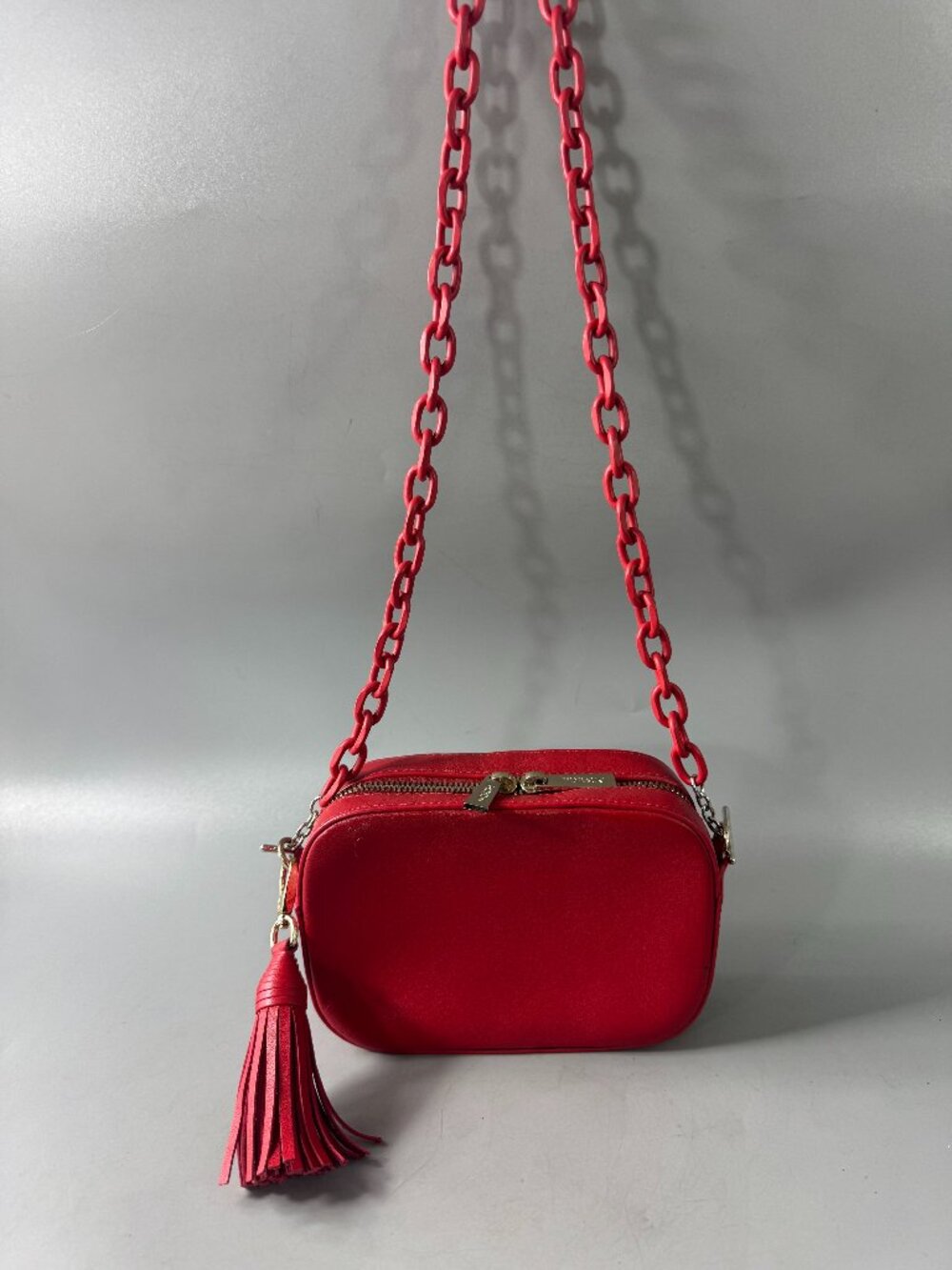 Pop & Suki Red Leather Camera Bag